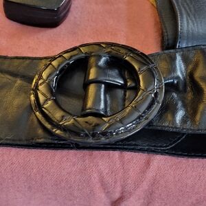 Source Unknown Black Leather Belt